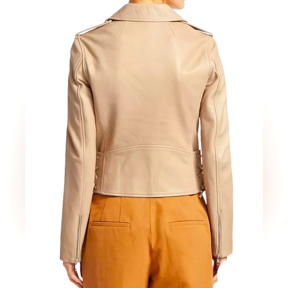 A.L.C. | $1,495 Dree Zip-Front Leather Moto Jacket in Tan/Camel, Size 8 - Picture 12 of 12